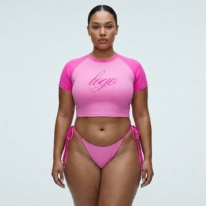 Custom Eco-Friendly <b>Plus</b> <b>Size</b> High Waist Printed 2-Piece <b>Bikini</b> <b>Sets</b> Quick Dry Front Logo Low MOQ for Boutique Buyers - Product Image 5