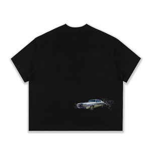 Camiseta Negra Lisa de Moda 2026, 100% Algodón, Corte Ajustado para Hombre, Impresión Digital con Logotipo Frontal, Ecológica - Product Image 6