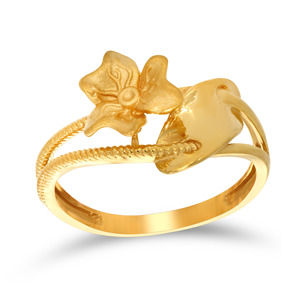 Bountiful Petals Gold <b>Ring</b> Premium Gold Plated Floral Blossom Leaf Open <b>Ring</b> for Women Elegant Nature Inspired <b>Adjustable</b> <b>Ring</b> - Product Image 1