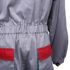 ชุดยูนิฟอร์มช่างแบบชิ้นเดียวสีตัดกันสำหรับงานอุตสาหกรรม ชุดคลุมทำงาน ชุดบอดี้สูทสีแดงเทา พร้อมเสื้อแจ็คเก็ตสำหรับทำงาน ขายส่งจากผู้ผลิต - Product Image 4