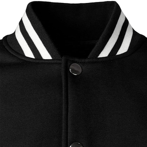 Veste universitaire noire et blanche pour homme, col rabattu, fermeture boutonnée, color block, tenue décontractée pour l'automne - Product Image 5