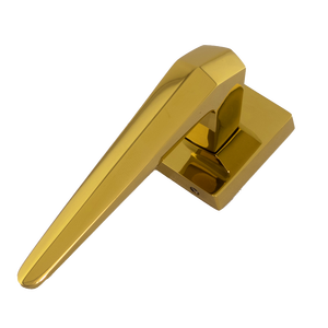 Ensemble de poignées de porte à mortaise de luxe en laiton massif, avec rose carrée, finitions noir mat, PVD or rose, or AB, acier inoxydable mat, et quincaillerie de levier de porte intérieur avec serrure - Product Image 4
