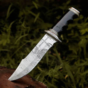 Couteau à lame fixe haut de gamme, neuf, fait main, en acier Damas, couteau de chasse, couteau Bowie tranchant, couteau de survie avec manche en nacre - Product Image 5