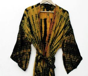 Nouveauté Kimono Tie-dye à la main Robe Kimono violette Robe Kimono longue Robe Kimono Boho Robe Kimono pour femmes - Product Image 3