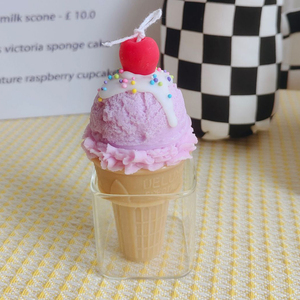 Cute ice cream cone candle novelty shaped scented candle luxury design aroma soy wax candle for home decor party wedding - Product Image 4