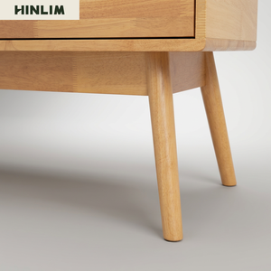 Modern Midcentury Wood <b>TV</b> <b>Stand</b> with 2 Drawers and Open Shelf for Living Room Furniture Natural Finish Fits 50-54" <b>TVs</b> - Product Image 2