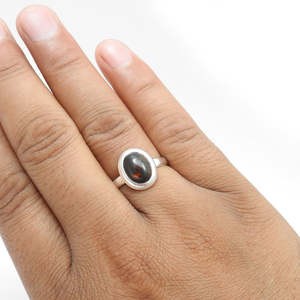 High Quality Natural Oval Cut Natural Black Opal Gemstone <b>Ring</b> Made From 925 Sterling <b>Silver</b> <b>Statement</b> Bohemian <b>Ring</b> Jewelry - Product Image 3