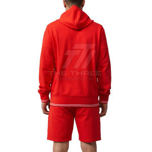 Conjuntos de sudaderas y pantalones cortos para hombre con logotipo personalizado más vendidos, conjunto transpirable de sudadera y pantalones cortos para adultos - Product Image 2