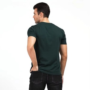 Professional manufactured top selling Men's 100% Cotton Knitted Solid Breathable V-neck Short Sleeve Oversized T-<b>Shirts</b> - Product Image 2