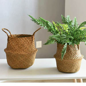 ตะกร้าหญ้าทะเลตกแต่งแบบเรียบง่ายทำด้วยมือของ zetilla - Product Image 3