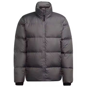 Men's Black Gold Hooded Puffer Outerwear Winter Full Zip Down Alternative Quilted Padded <b>Coat</b> Thicken - Product Image 1