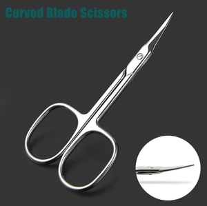 Ciseaux à cuticules bleu clair, revêtement fin, pointe incurvée, acier inoxydable, outil de manucure professionnel, qualité salon - Product Image 6