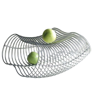 Organizador de cesta de alambre con patrón de última tendencia para Decoración de mesa, cesta de encimera niquelada de alta calidad, estante de exhibición de frutas - Product Image 5