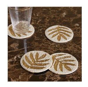Sous-verre perlé en forme de cœur, broderie rose, sous-verre perlé pour verre à eau, qualité supérieure - Product Image 3