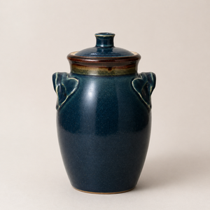 Deep Navy Gloss <b>Storage</b> Canister Dual Handle Design Secure Lid Freshness Lock Durable Finish Elegant <b>Kitchen</b> <b>Storage</b> - Product Image 1