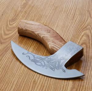 Custom Handmade Damascus Steel Pizza Cutter with Wooden Handle Microwave Safe Best for Cutting <b>Bread</b> Pizza Daily Kitchen Use - Product Image 5