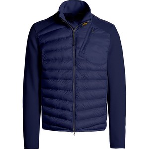 Blouson matelassé bleu marine pour homme, coupe-vent en polyester, manteau d'hiver, col montant, fermeture éclair, coupe droite, couleur unie 2026 - Product Image 2