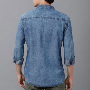 Chemise en jean vintage pour homme, 100 % coton, séchage rapide, tissu confortable, vente en ligne, service OEM, approvisionnement direct usine 2026 - Product Image 4