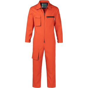 Combinaison de travail orange pour homme, haute visibilité, polyester, uniforme, manches longues, combinaison industrielle, poches, fermeture éclair sur le devant, Oeko-Tex - Product Image 1