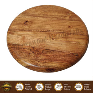 Fournisseur en gros de plateaux ronds en bois d'acacia naturel de qualité supérieure, faits à la main, provenant d'Inde - Product Image 6