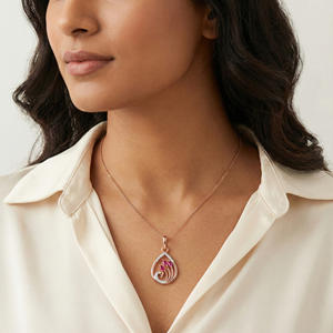 จี้เพชรธรรมชาติ 0.07 กะรัต สี H-I ทรงกลมเจียระไนแบบบริลเลียนท์ ความสะอาดระดับ VS-SI เพชรแท้จากธรรมชาติ สร้อยคอแบบโซลิแทร์สำหรับผู้หญิง - Product Image 1