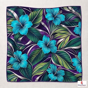 Premium Womens Printed <b>Silk</b> <b>Scarf</b> Lightweight <b>Square</b> Headscarf Custom Design OEM ODM Manufacturer Madeira Custom Fabric - Product Image 1