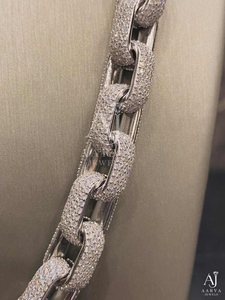 สร้อยคอเงินแท้ 925 ประดับเพชรโมอิสซาไนต์ทรงกรงเล็บ ดีไซน์แบบ Cuban Link สำหรับทุกเพศ สไตล์ฮิปฮอป เหมาะสำหรับงานปาร์ตี้ งานแต่งงาน พร้อมใบรับรอง GT - Product Image 5