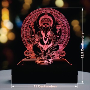 Lampe décorative LED 3D Illusion Ganesh Murti pour tableau de bord de voiture, alimentée par USB, la plus vendue, disponible à la vente - Product Image 5