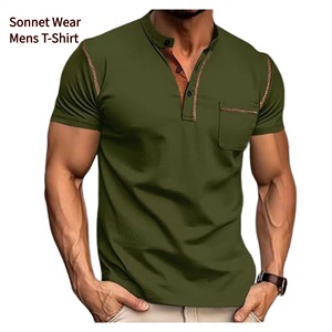เสื้อยืดผู้ชายแบบมีกระเป๋า สวมใส่สบาย เนื้อผ้านุ่ม สีพื้น - Product Image 5