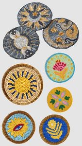 Posavasos Bordado a Mano con Cuentas y Hermoso Patrón Decorativo para Tazas de Té y Café, Protección para Mesa - Product Image 5