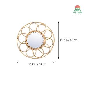 Espejo de Pared con Diseño de Gotas de Lluvia, Decorativo, de Ratán, Creativo para la Familia - Product Image 3