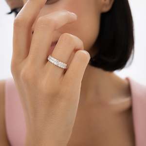 Anillo de diamante cultivado en Laboratorio de Medio bisel de doble fila de 1,25 CTW 14K-Sadie - Product Image 6