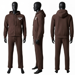 Conjuntos Deportivos de Invierno Personalizados de 2 Piezas, Estilo Urbano, Felpa Francesa, 100% Algodón, Unisex, Corte Regular, Pantalones y Sudaderas con Capucha - Product Image 1