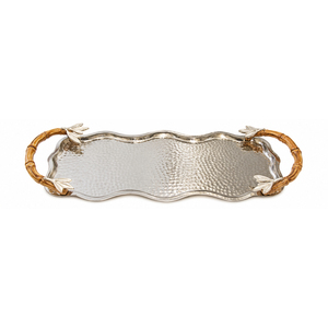 Bandeja de Servicio Moderna de Metal Dorado, Plato Decorativo Ovalado Otomano con Asas para Decoración de Bodas, Hogar y Hotel - Product Image 5
