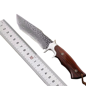 Cuchillo de Acero de Damasco Hecho a Mano de Alta Calidad, Hoja Fija, Mango de Madera, para Supervivencia al Aire Libre, Camping, Regalo - Product Image 1