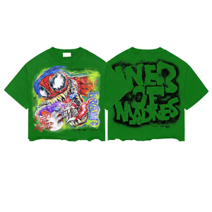 T-shirt Homme Oversize avec Imprimé Graffiti Spiderman Style Urbain Manches Courtes Coton Jersey Col Rond Design Respirant - Product Image 3