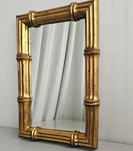 Vintage Italian Genuine Gold Leaf Faux Bamboo Mirror - Product Image 2