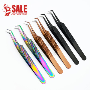 Best Selling Custom Packaging Volume Lash Extension Tweezers Individual Lash Tweezers Wholesale Extension for Classic Lashes - Product Image 1