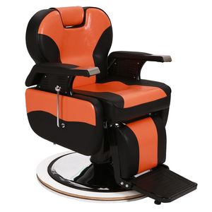 Poltrona da Barbiere in PVC Effetto Pelle con Braccioli in Legno e Poggiapiedi in Ferro, Capacità 150kg, Resistente ed Elegante - Product Image 2