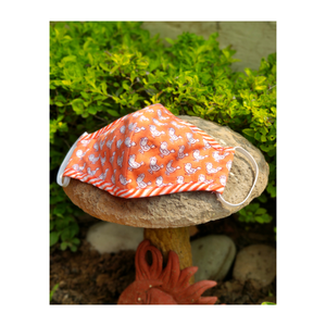 Conjunto de Pijama para Mujer con Estampado de Aves Color Mandarina y Máscara, Ropa de Dormir Cómoda - Product Image 2