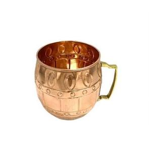 Hammered Copper Mug with Handle Vintage Barrel Style Drinking Cup for Moscow Mule Beer Coffee Home Bar Decor - Product Image 1