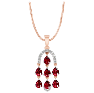 Collier goutte de pierre de naissance rubis pour femme 14k/18k plaqué or blanc taille poire diamant pierres précieuses pendentif pendentifs fins breloques - Product Image 4