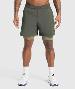Wholesale <b>Mens</b> Custom 2 in 1 Sports <b>Shorts</b> Double Layer Premium Running Gym <b>Shorts</b> With Compression Inner Liner <b>Quick</b> <b>Dry</b> Fabric - Product Image 2