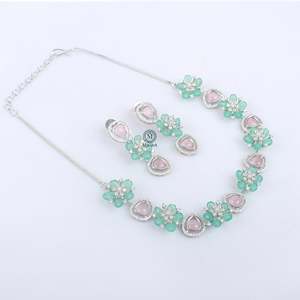 Riley Fusion Gold Plated Zirconia Bridal Necklace and Earring Set - Product Image 4