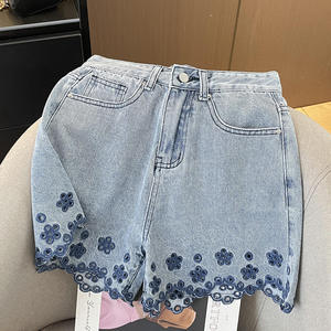 Summer <b>High</b> <b>Waist</b> Breathable Women's Jeans Denim Shorts Loose Curling <b>Hot</b> <b>Pants</b> Female Comfortable Design Denim Short OEM - Product Image 5