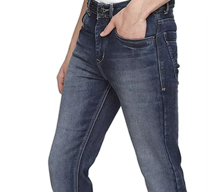 Jeans de Mezclilla de Diseño Moderno y a la Moda, Fabricante Pakistaní, Jeans Azul Oscuro para Hombre, Corte Casual, Lavado Desgastado, Estilo Moderno para el Día a Día - Product Image 5