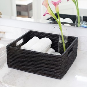 Rattan <b>basket</b> set hand-braided black laundry storage <b>baskets</b> <b>cheap</b> price from top supplier - Product Image 2
