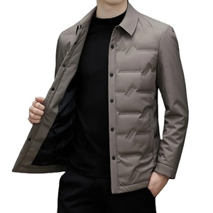 Chaqueta acolchada cálida Vintage de Otoño e Invierno para mujer con cuello alto diseño de cremallera de cuello alto Abrigo acolchado de algodón de lona - Product Image 1