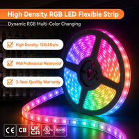 Bande LED flexible SMD 5050 RGB multicolores, étanche IP68, en cuivre, haute densité, 120 LED, pour piscine, alimentation DC 24V