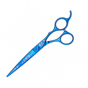 Tijeras Profesionales para Cabello Azules, Acero Inoxidable, Punta Afilada, Mango Largo de Cerámica, para Diestros, Uso en Salón, 32 Dientes - Product Image 5